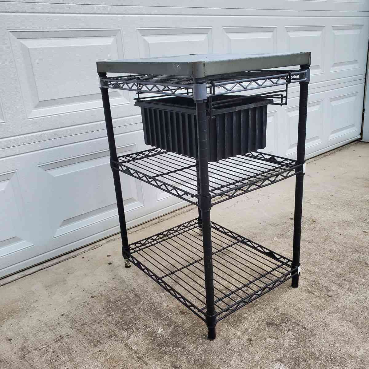 2 Shelf Rack With Stainless Steel Top And Pull Out Basket - Rock Island, Tennessee - FleaMarketBay