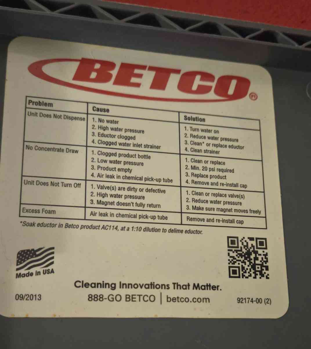 Betco FastDraw Pro - Crittenden, Kentucky - FleaMarketBay