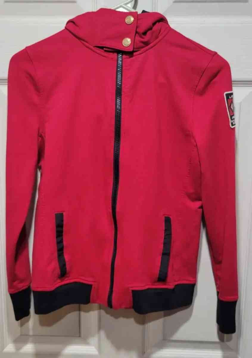 LRL Ralph Lauren Red and Black Hooded Athletic Jacket Woman - Saint Petersburg, Florida - FleaMarketBay