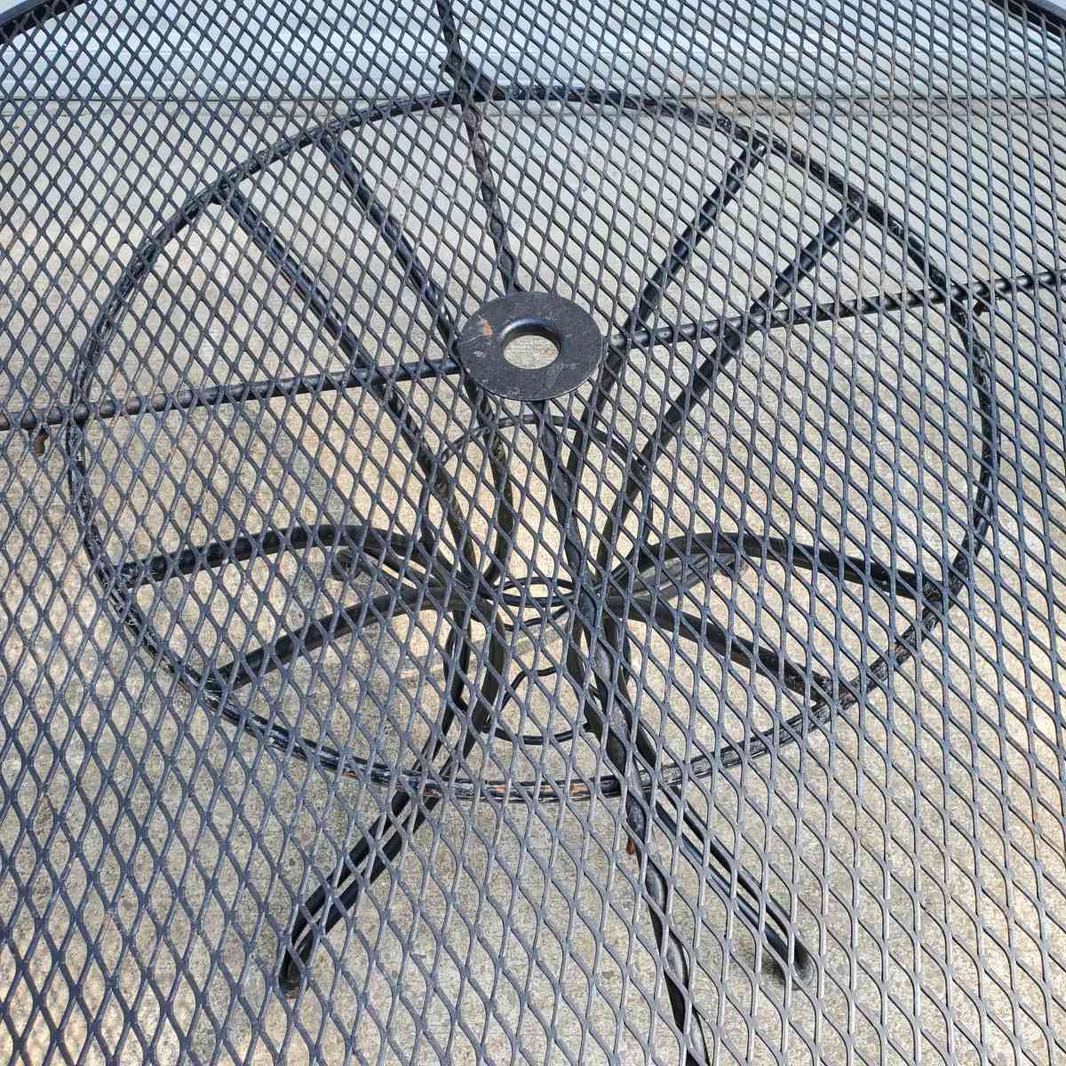 Wrought Iron Black Table W Umbrella Hole - Rock Island, Tennessee - FleaMarketBay