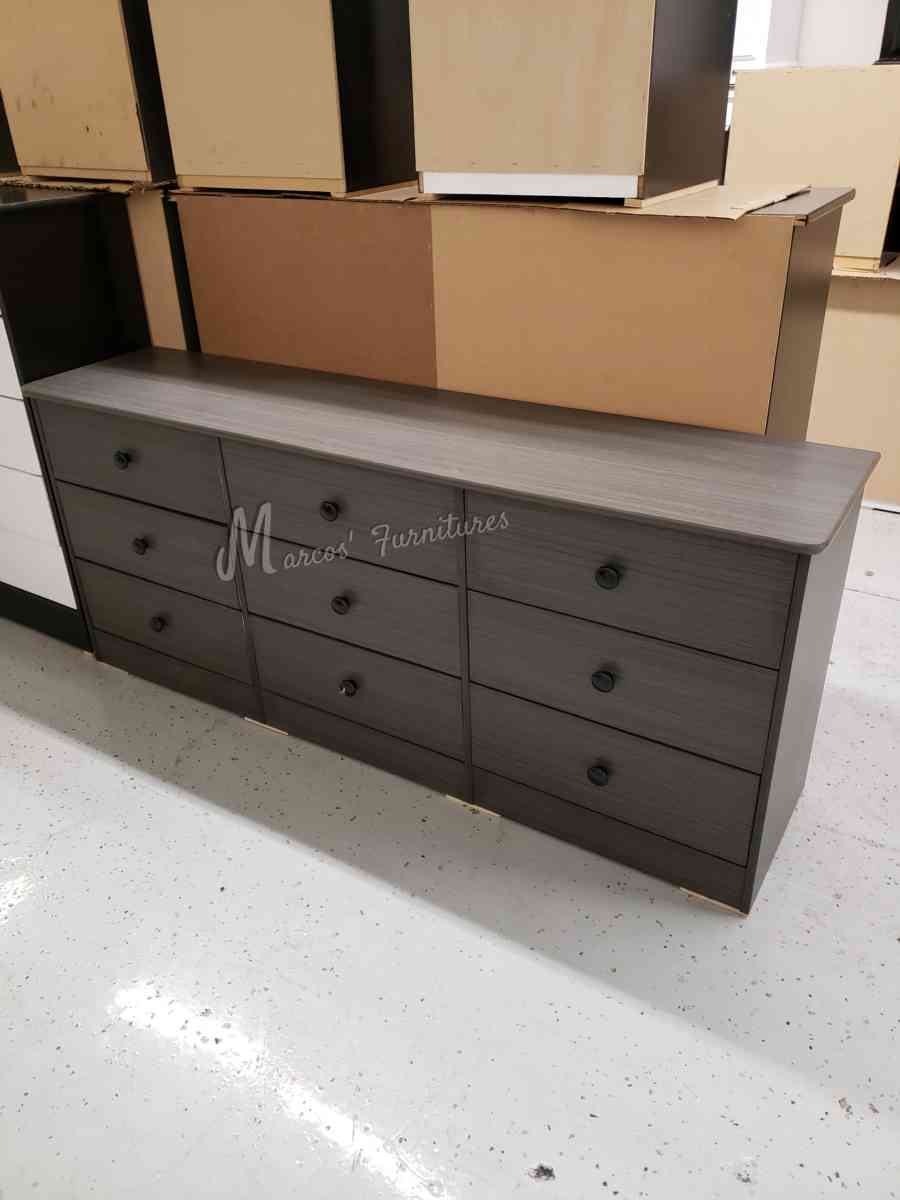 Gray Matte Wide Dresser - Stanton, California - FleaMarketBay