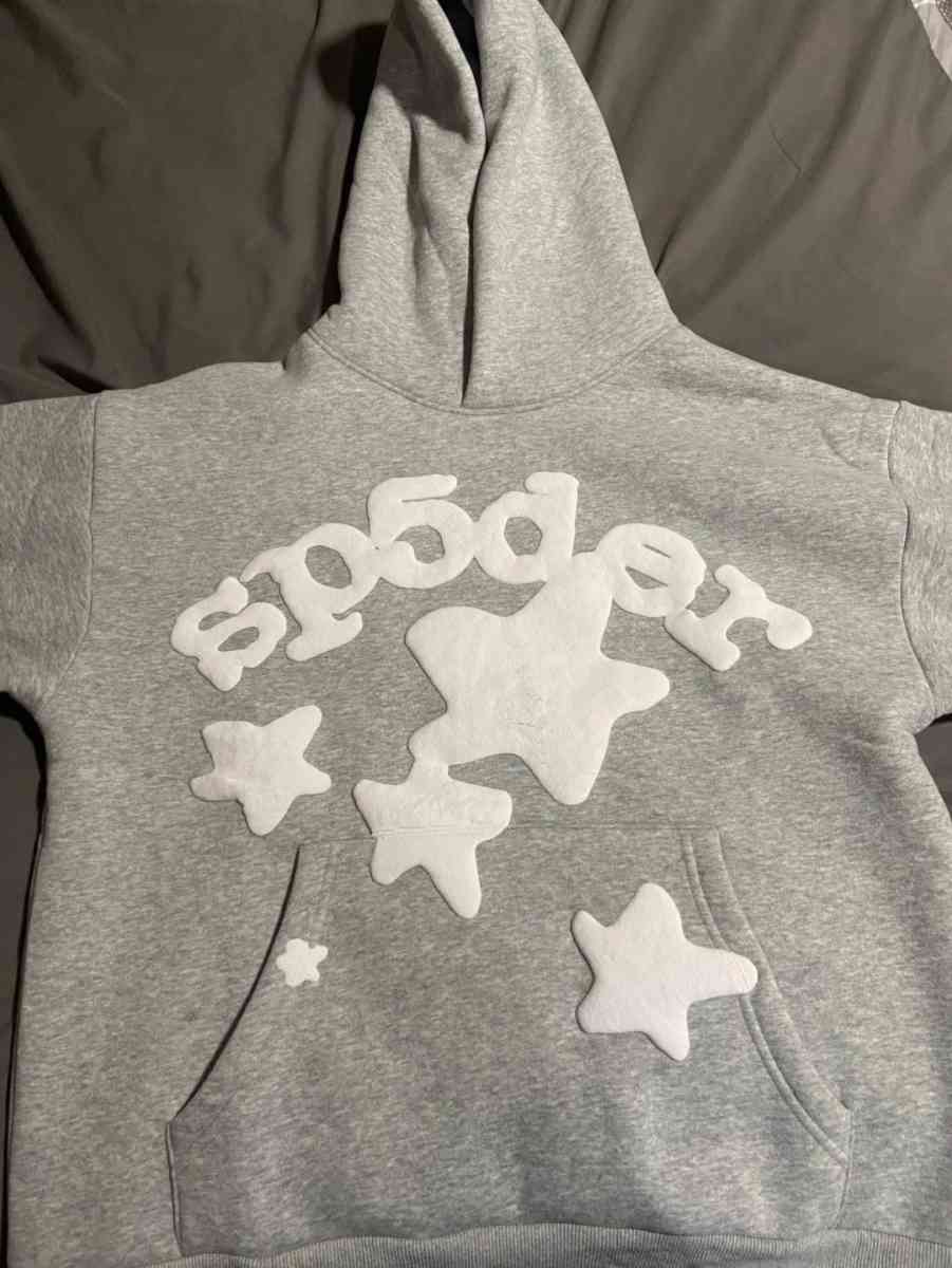 Gray Sp5der Worldwide Beluga Hoodie all sizes - Atlanta, Georgia