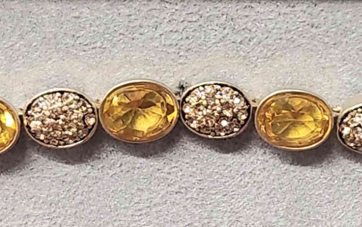 Kenneth Cole New York Gold Tone Amber Pave Stone Bracelet - Kenner, Louisiana - FleaMarketBay