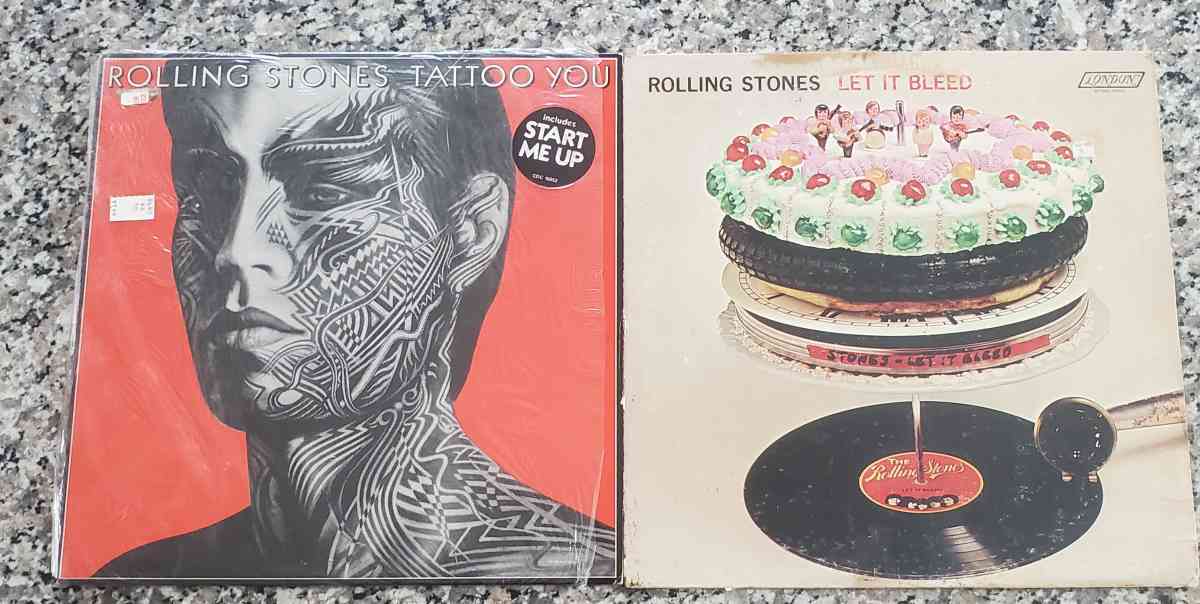 2 Rolling Stones Albums LP Vinyl w Poster - Fort Worth, Texas - FleaMarketBay