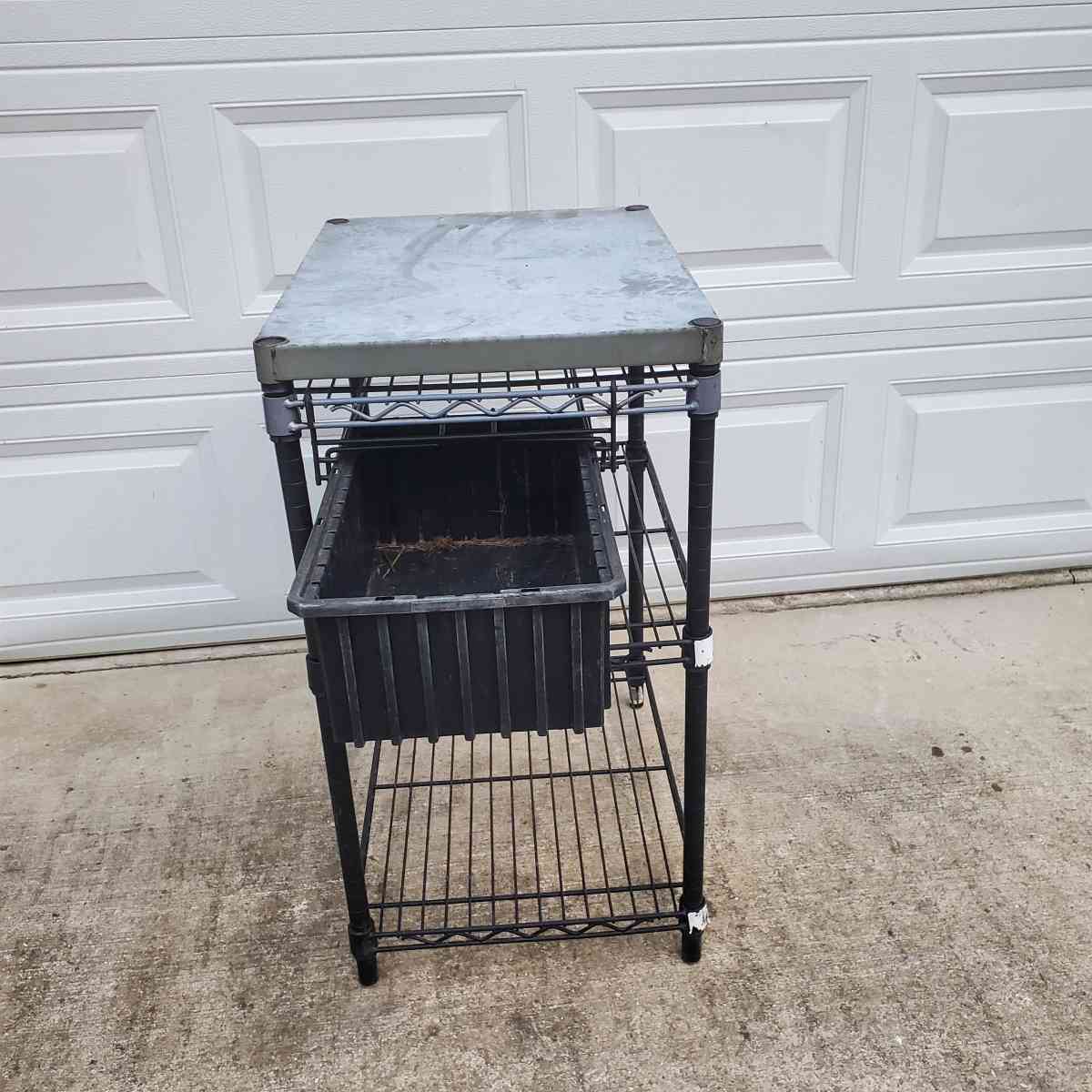 2 Shelf Rack With Stainless Steel Top And Pull Out Basket - Rock Island, Tennessee - FleaMarketBay