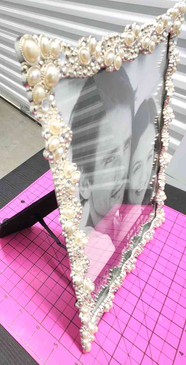 Ornate Pearl and Rhinestone Embellished 8x10  Photo Frame - Kenner, Louisiana - FleaMarketBay