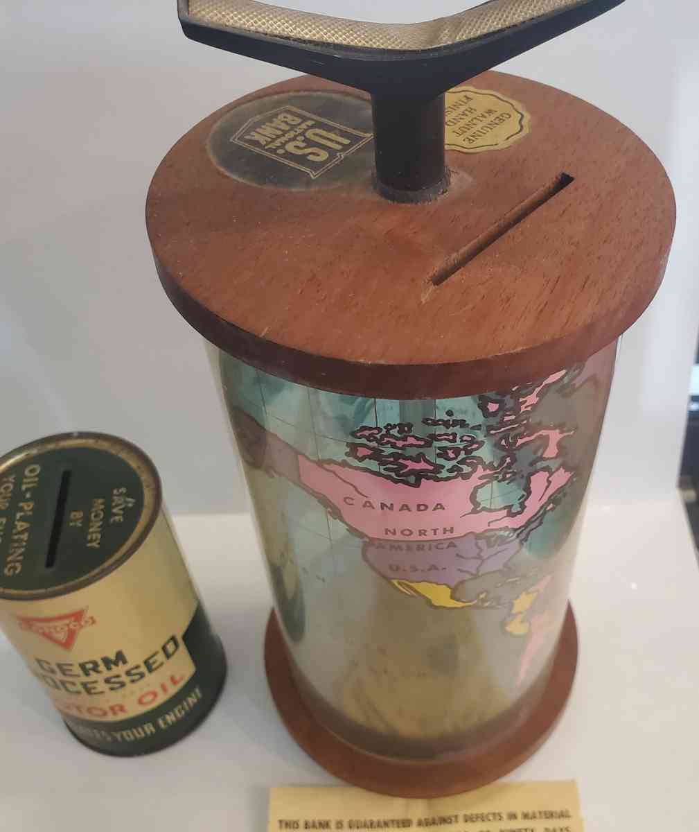 2 Vintage Coin Penny Banks - Fort Worth, Texas - FleaMarketBay