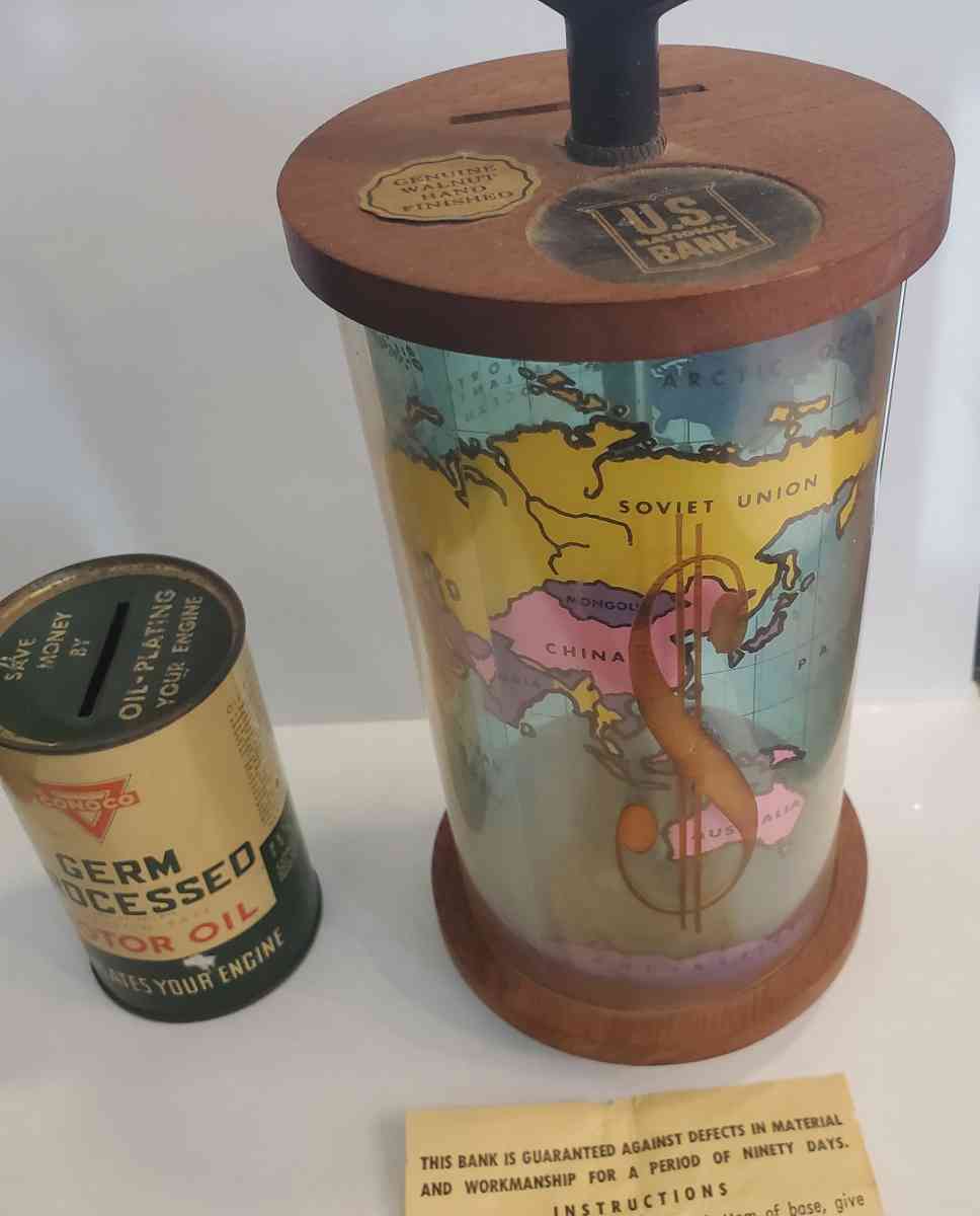 2 Vintage Coin Penny Banks - Fort Worth, Texas - FleaMarketBay