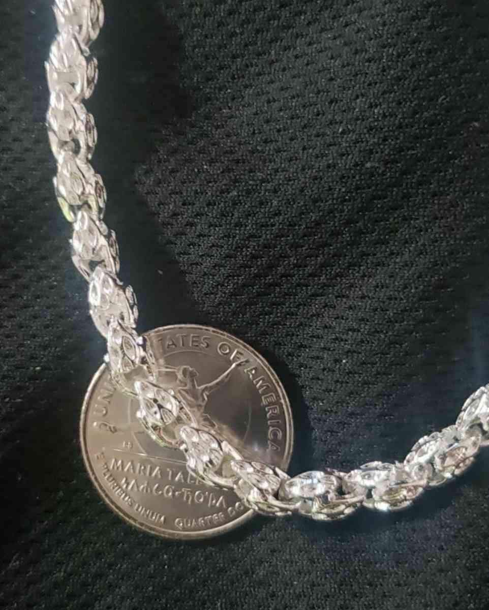 brand new silver 20in 6mm thick bamboo style necklace - Fresno, California - FleaMarketBay