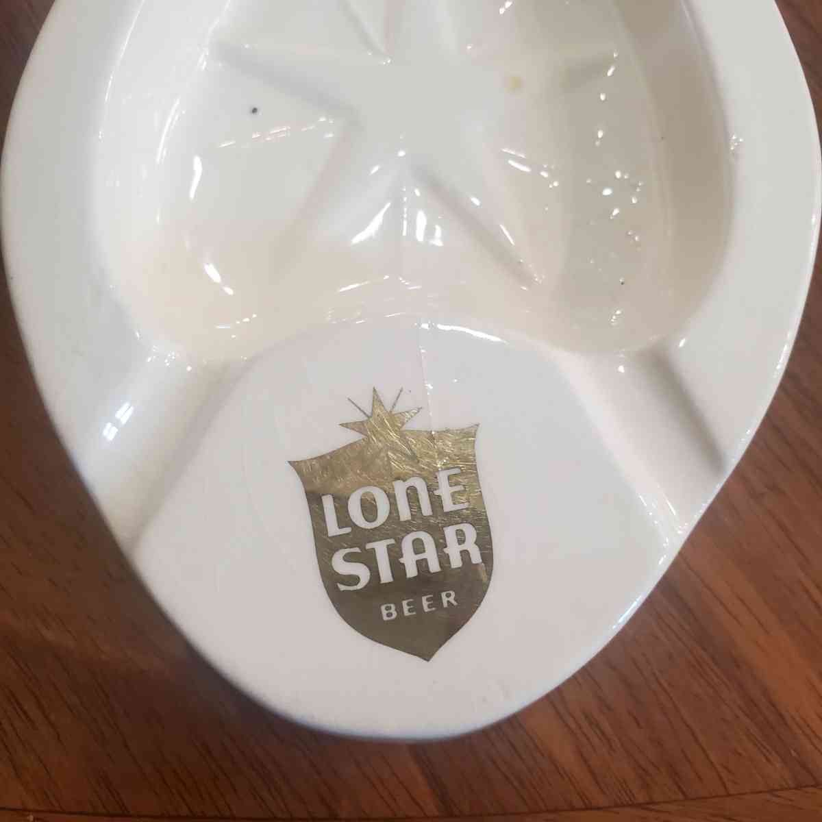 Vintage Lone Star Beer Ceramic Ashtray - Fort Worth, Texas - FleaMarketBay