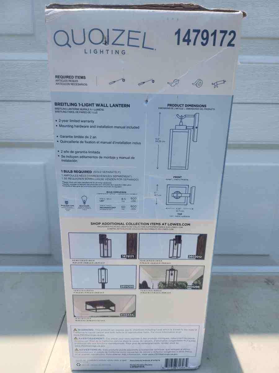 Quoizel Breitling Wall Lantern BRAND NEW - Homosassa, Florida - FleaMarketBay