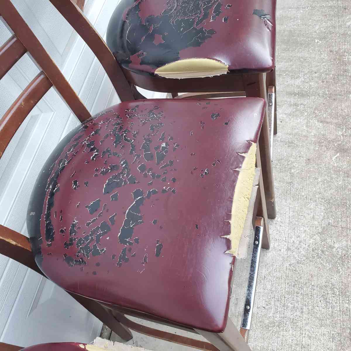 4 Bar Height Wooden Chairs  Cushions Are Rough  RRR Furnitu - Rock Island, Tennessee - FleaMarketBay