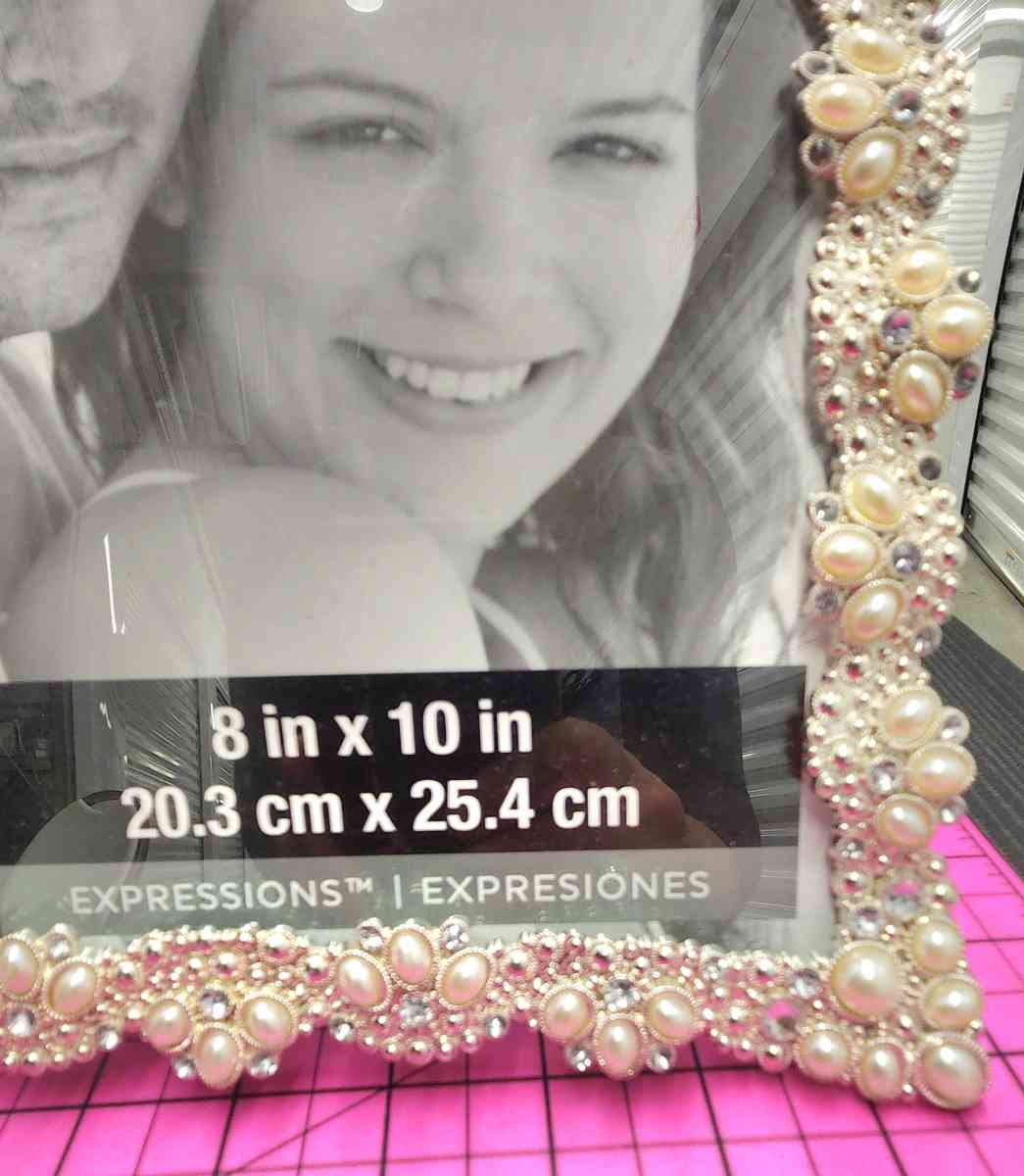 Ornate Pearl and Rhinestone Embellished 8x10  Photo Frame - Kenner, Louisiana - FleaMarketBay