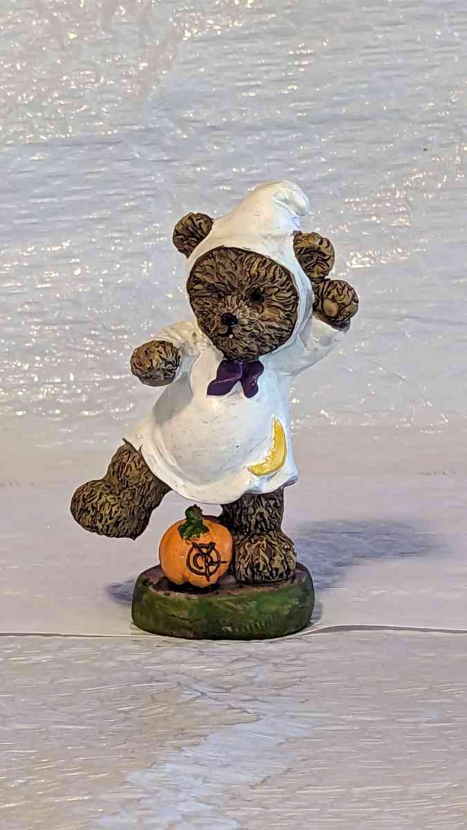 Resin Teddy Bear in a Ghost Costume with a Pumpkin - Phoenix, Arizona