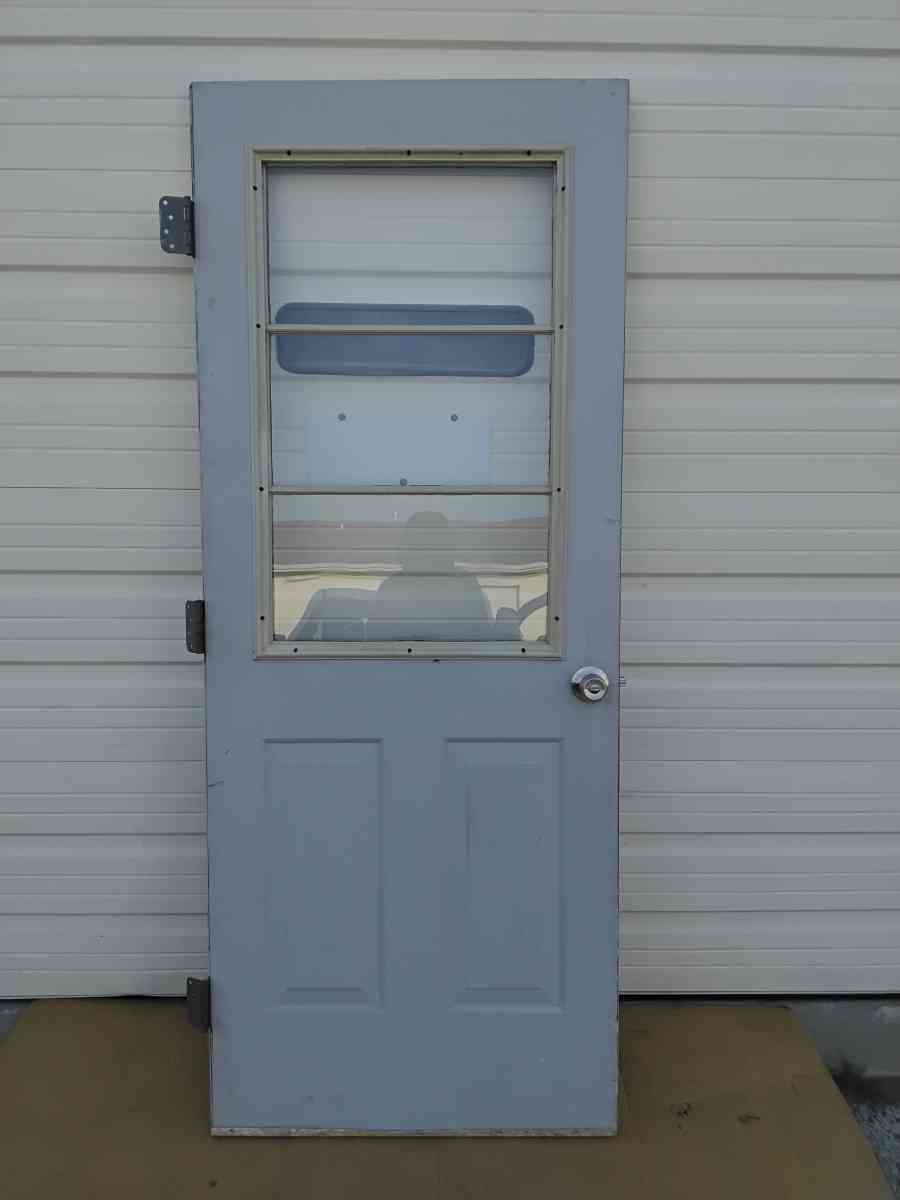 Nice Gray All Steel 3 Light JeldWen Door With HingesDoor Nob - Williamstown, New Jersey - FleaMarketBay