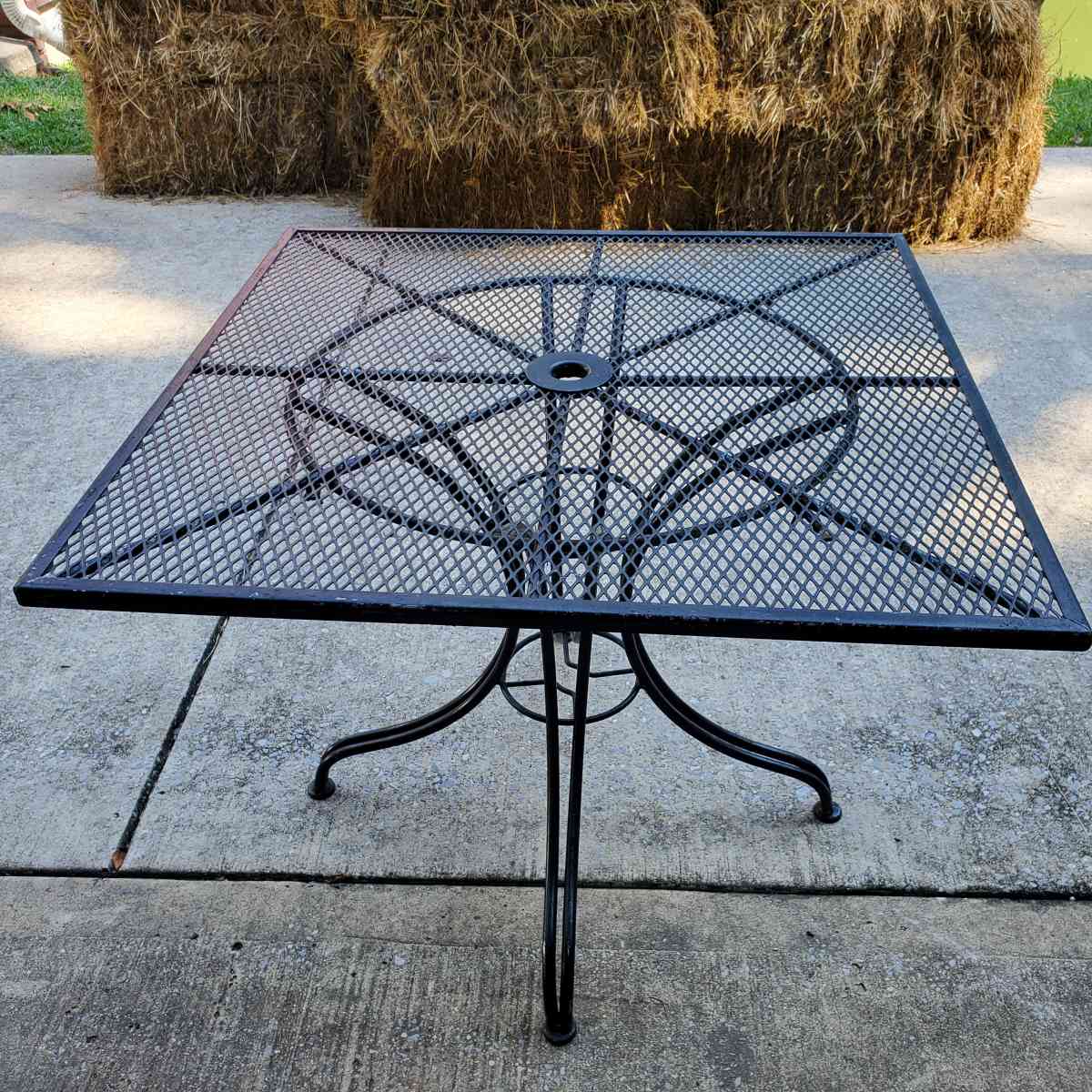Wrought Iron Patio Table 36X36X29 Black   RRR Furniture - Rock Island, Tennessee