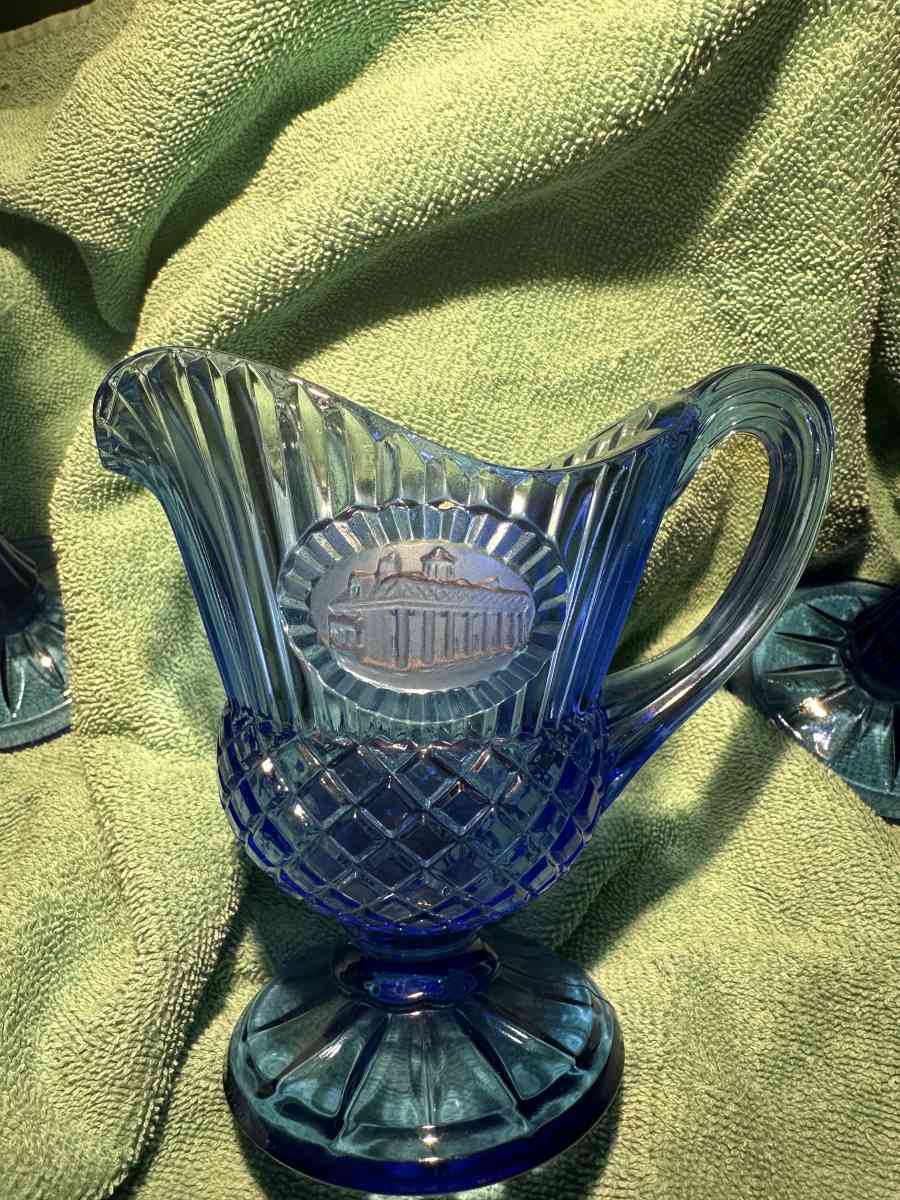blue glass goblets and pitcher - Scott Depot, West Virginia - FleaMarketBay