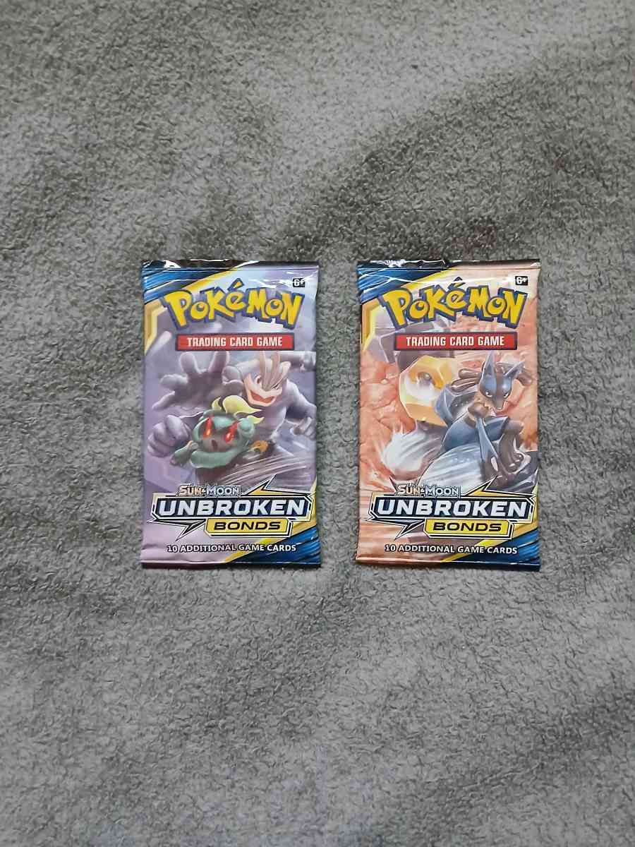 3 Pokemon Sun And Moon Unbroken Bonds 10 Cards Booster Packs - North Hollywood, California - FleaMarketBay