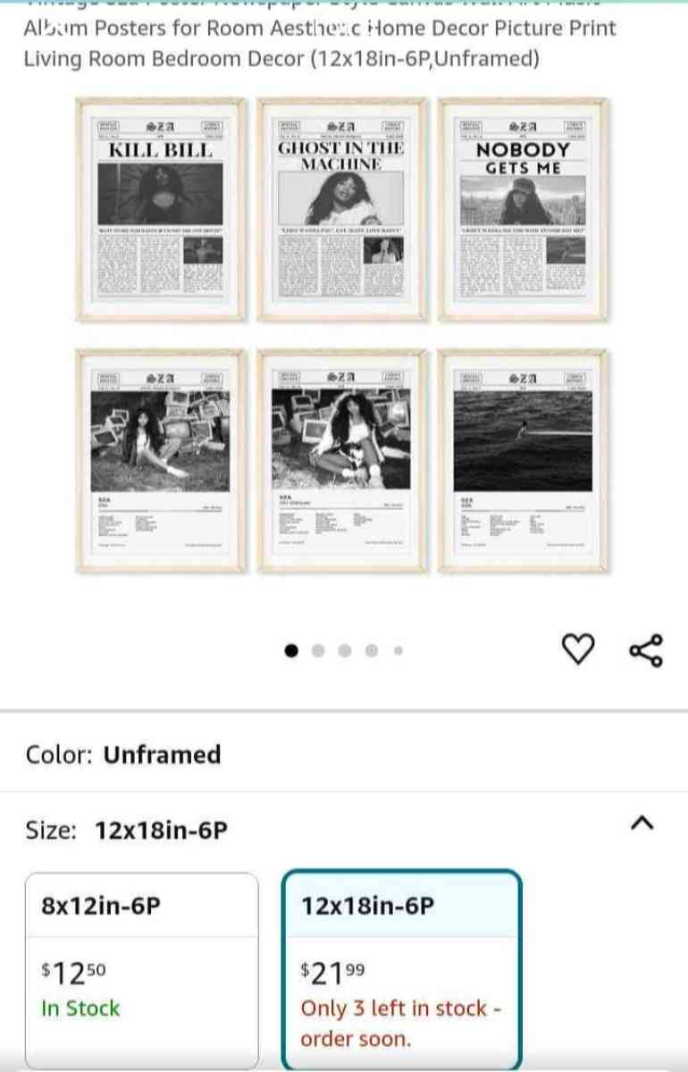 New Sza Posters - Jeffersonville, Indiana - FleaMarketBay