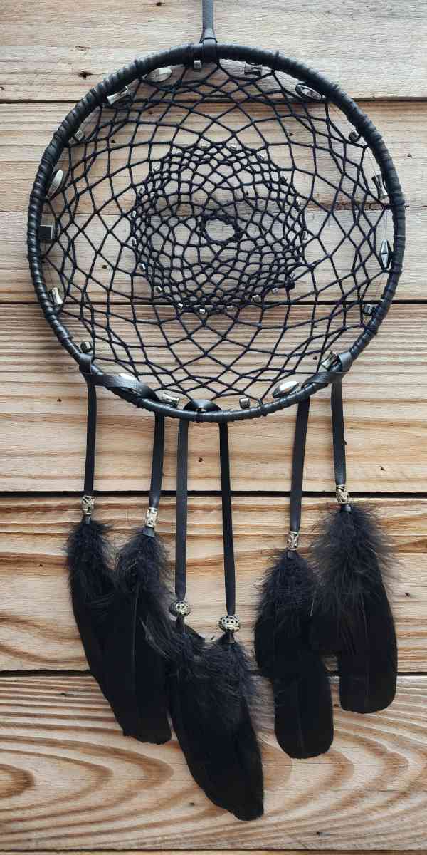 Black Leather Dream Catcher - Alamo, Texas - FleaMarketBay