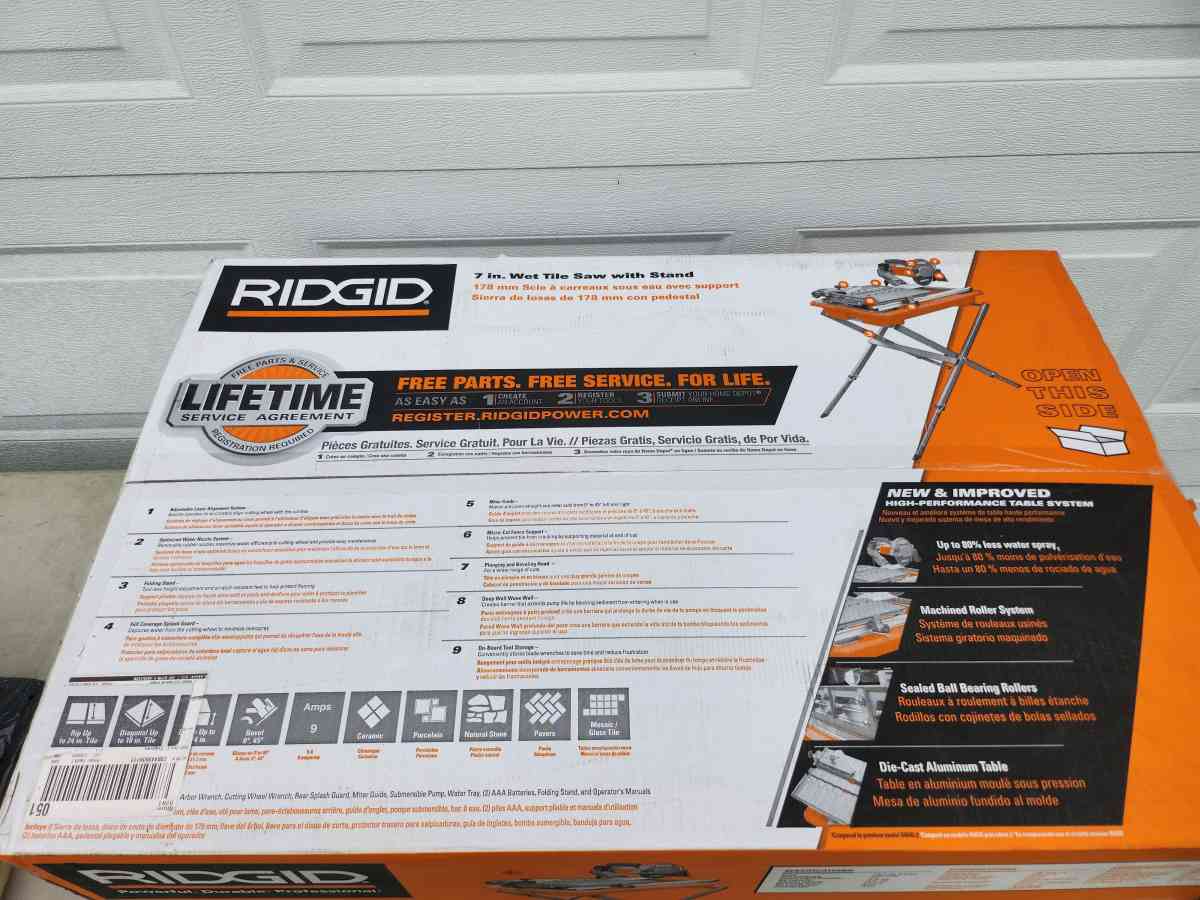 RIDGID Wet Tile Saw with Stand - Homosassa, Florida - FleaMarketBay