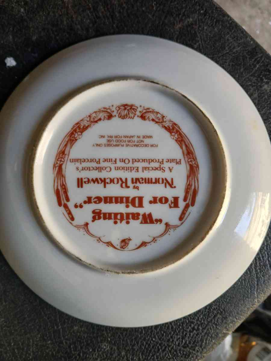 NORMAN ROCKWELL PLATE WAITING FOR DINNER Special Edition - Dayton, Ohio - FleaMarketBay