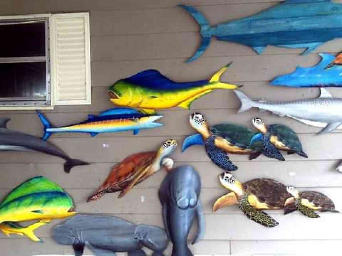 Painted fronds on display today - Fort Pierce, Florida - FleaMarketBay