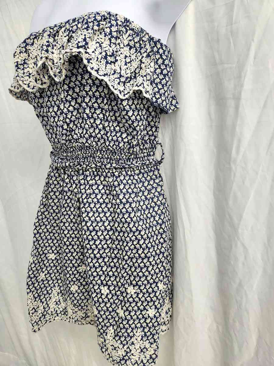 Poetry Off Shoulder Ruffled Bodice Embroidered Tunic Dress - Kenner, Louisiana - FleaMarketBay