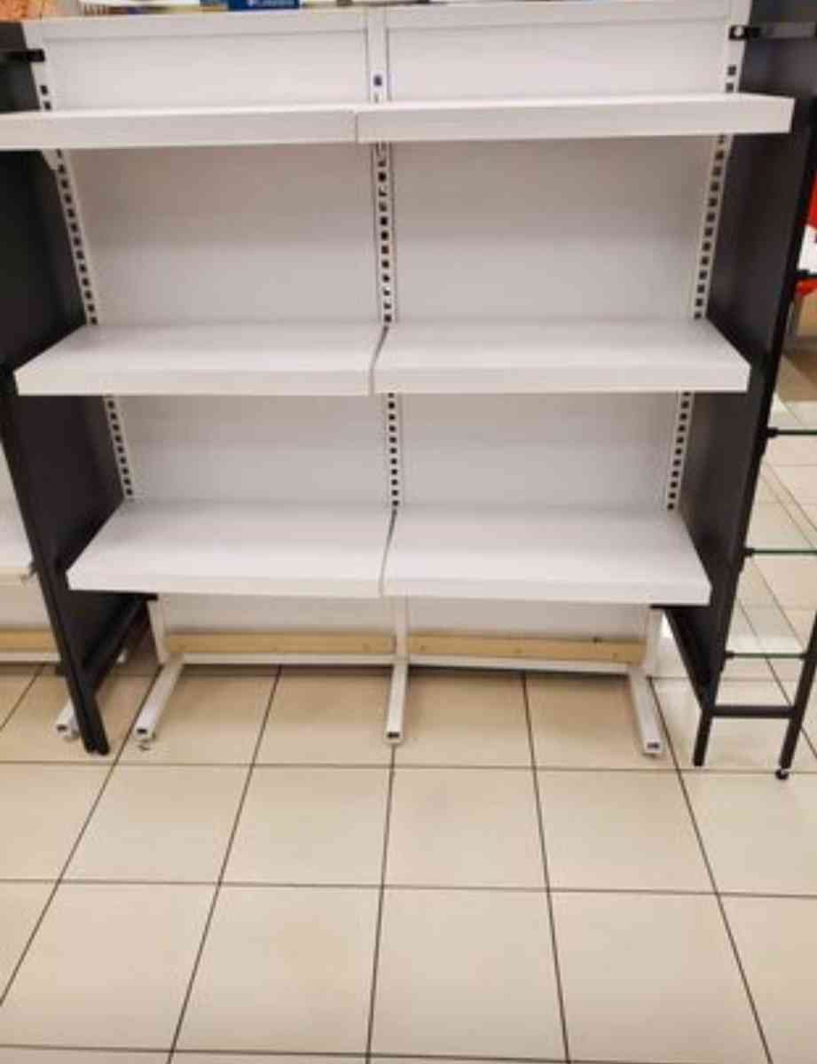 2 Sided Rack W12 Shelves  W5 Glass Shelf End Cap   App 48 x - Rock Island, Tennessee - FleaMarketBay