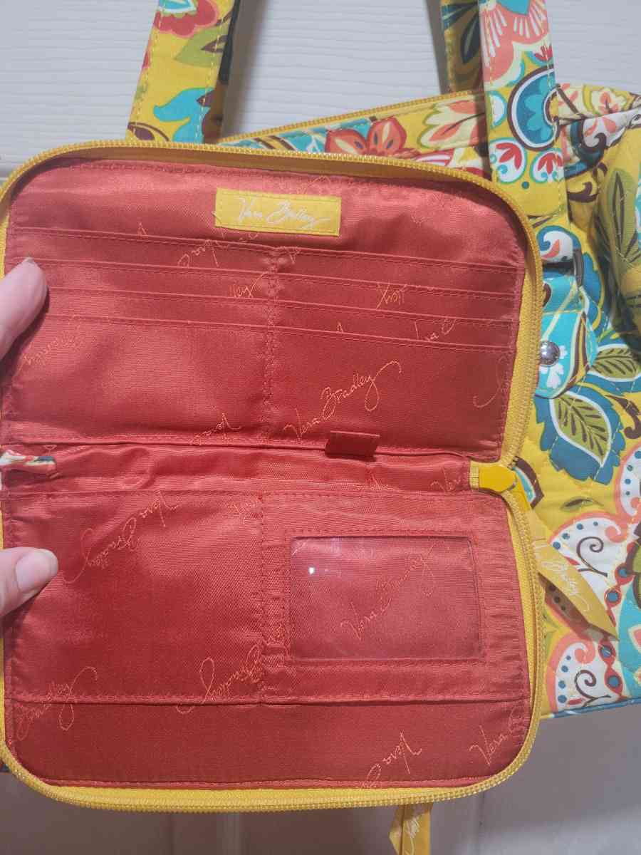 Yellow Vera Bradley hand bag with matching wallet - Saint Petersburg, Florida - FleaMarketBay
