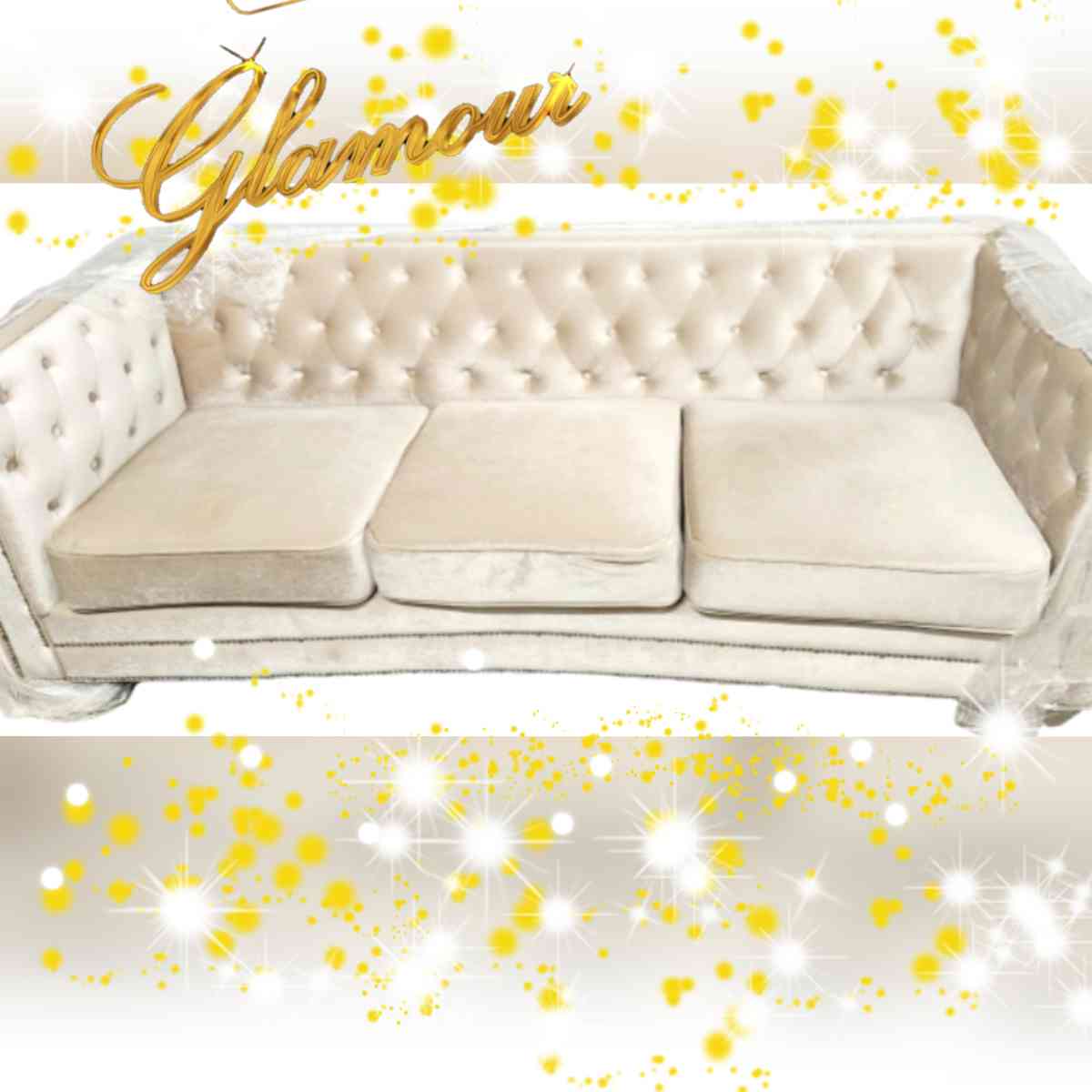 Brushed Velvet Chesterfield Sofa Couch Veun 865 by Rosdorf - Kenner, Louisiana - FleaMarketBay