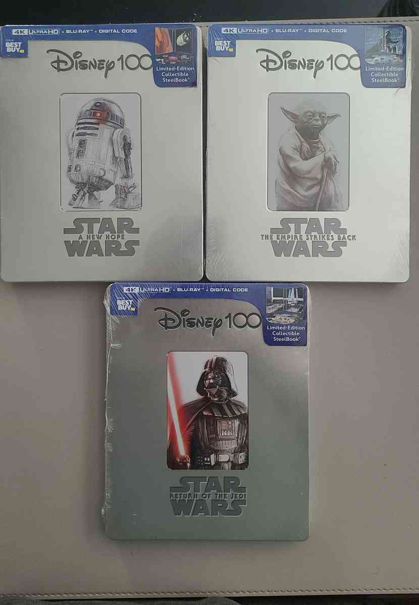 Star Wars Disney 100 Limited Edition Trilogy Steelbooks - Houston, Texas - FleaMarketBay
