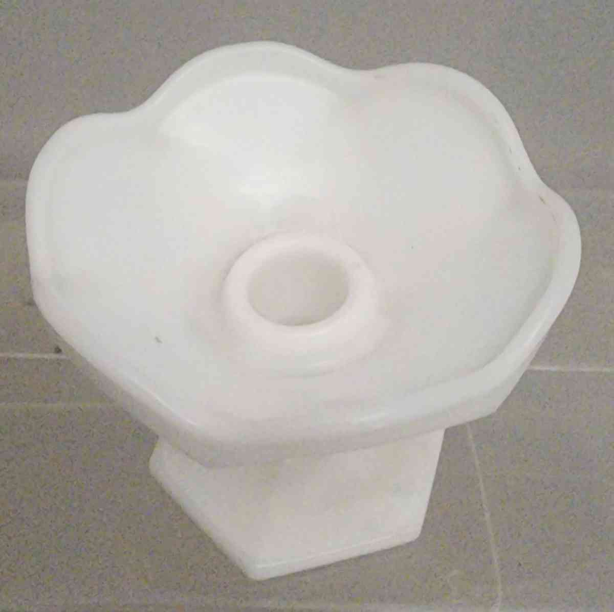 LE SMITH old dominion milk Glass candle holder pair - Mount Pleasant, Pennsylvania - FleaMarketBay