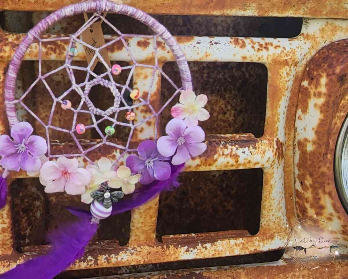 Purple Flower Dream Catcher - Alamo, Texas - FleaMarketBay