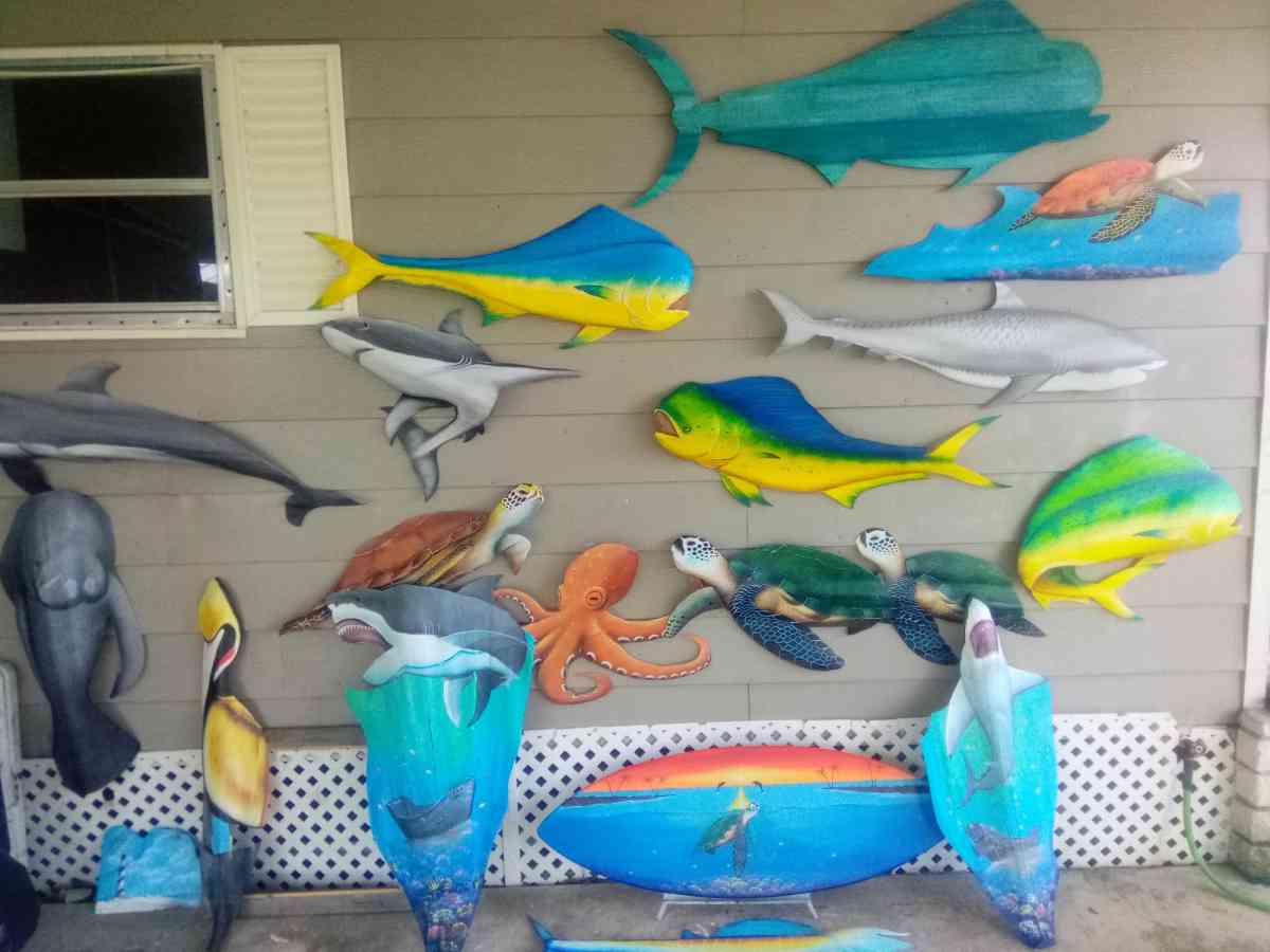 Painted fronds on display today - Fort Pierce, Florida - FleaMarketBay