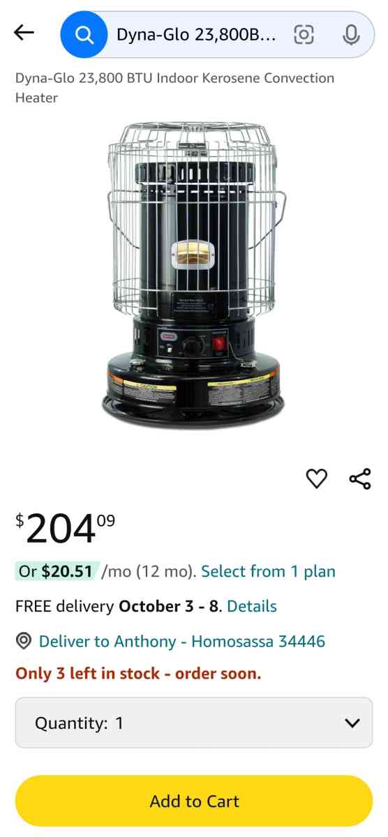 DynaGlo Portable Kerosene Heater - Malaga, New Jersey - FleaMarketBay