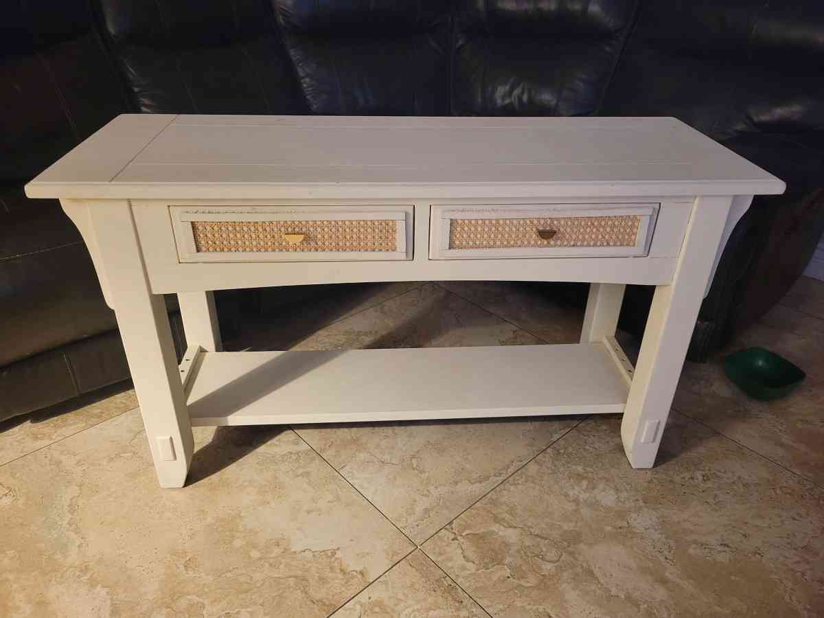 Console Table with Woven Drawer Fronts - Fort Lauderdale, Florida - FleaMarketBay
