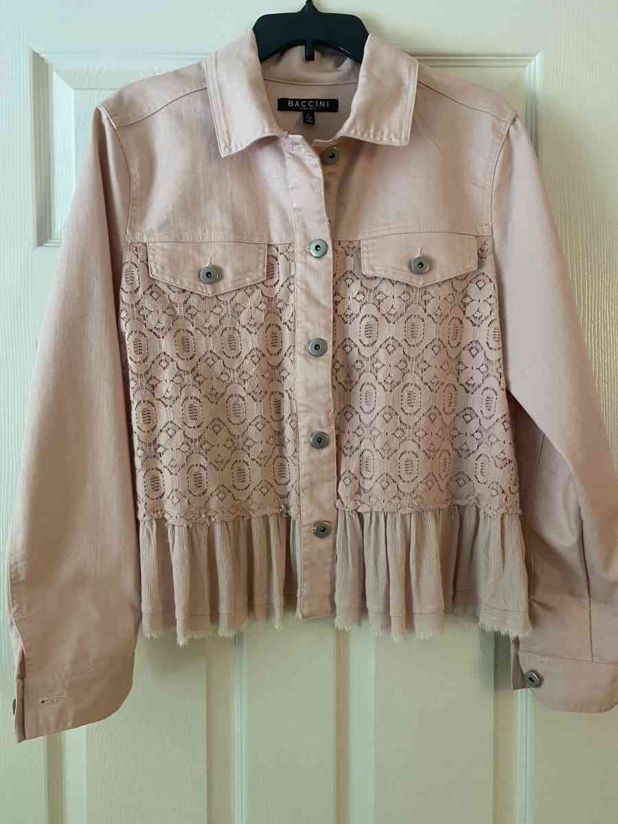 Baccini stretch denim blush lace jacket - Cincinnati, Ohio - FleaMarketBay