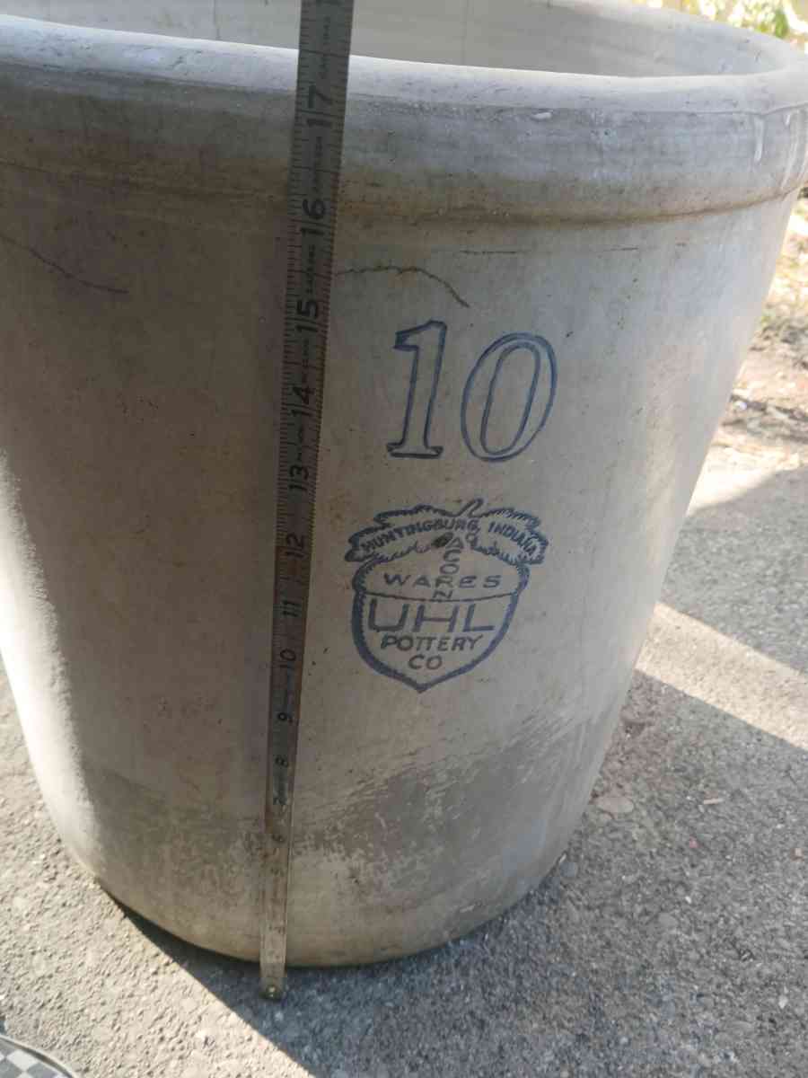 Antique UHL Pottery Co Acorn Wares Indiana 10 Gallon Stonewa - Dayton, Ohio - FleaMarketBay