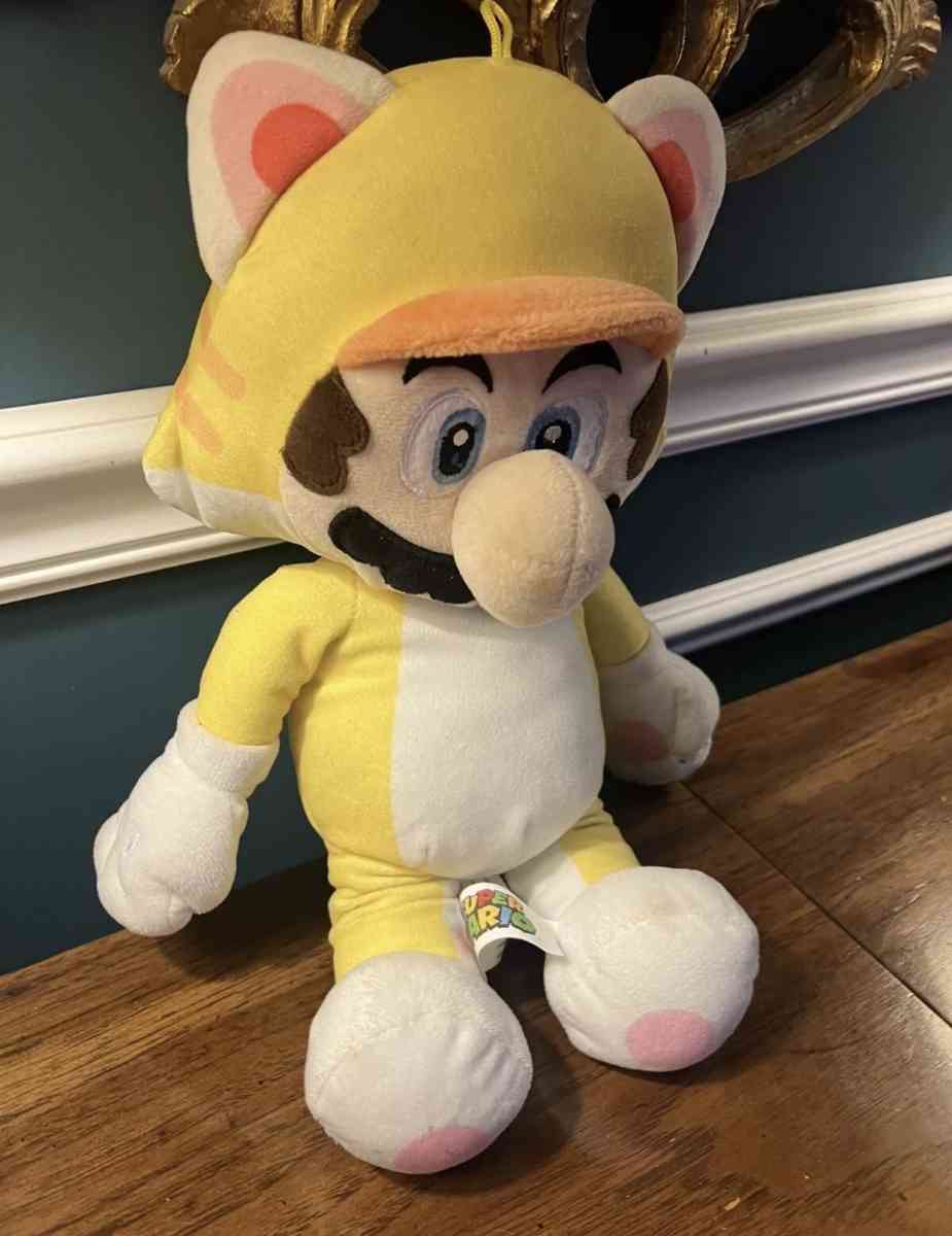 Super Mario Bros Cat Mario Yellow Suit Plush Toy Stuffed Ani - Lake Villa, Illinois - FleaMarketBay