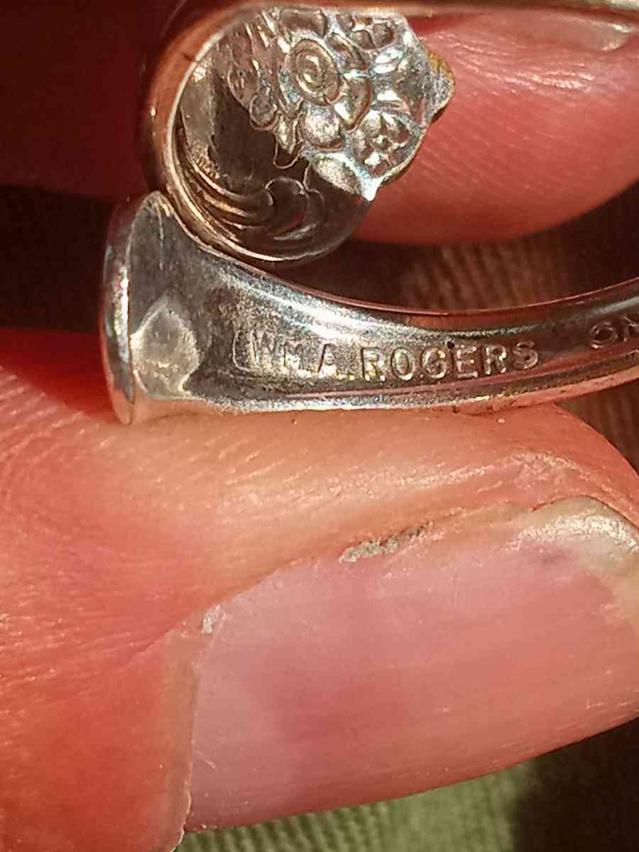 sterling silver plated spoon ring WMA Rodgers Oneida LMT - Appleton, Wisconsin - FleaMarketBay