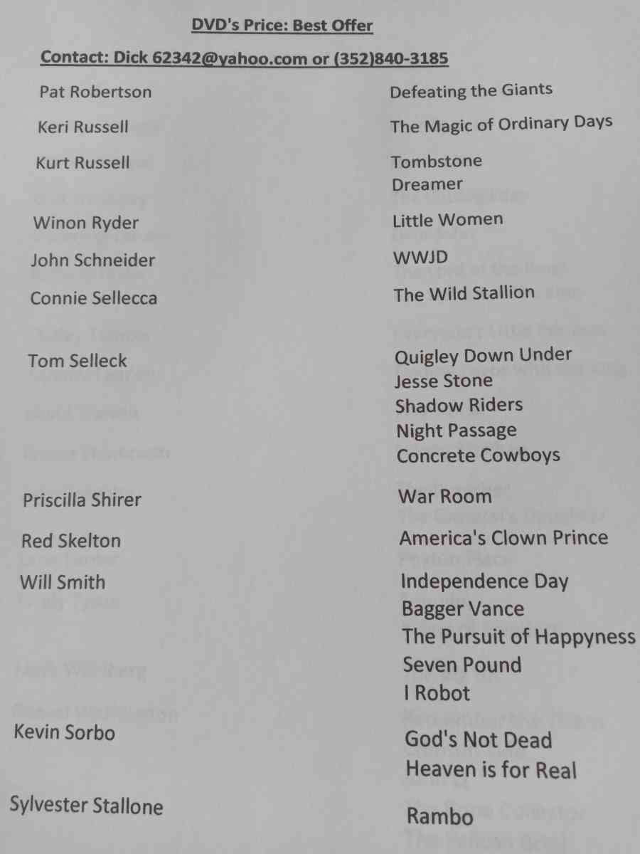 Various DVDs - Ocala, Florida - FleaMarketBay