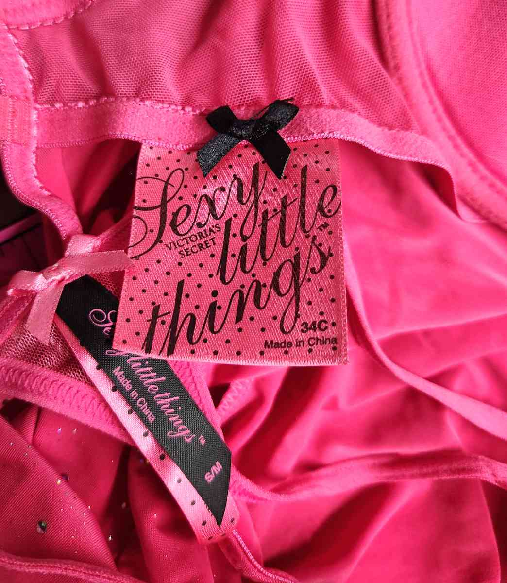 Victorias Secret Hot Pink Sparkle Gartered Babydoll Corset - Kenner, Louisiana - FleaMarketBay