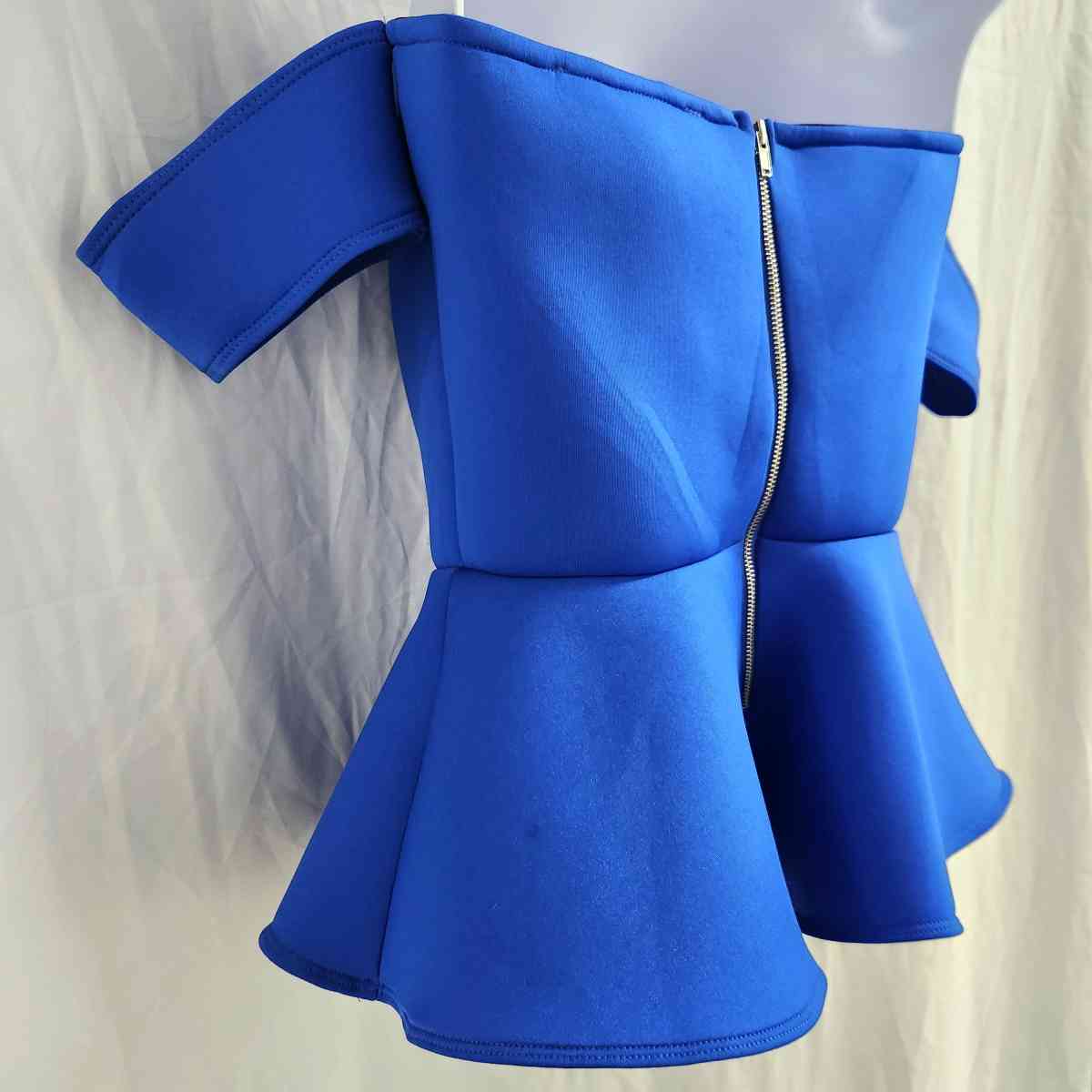 Guess Peplum Strapless Off Sholder Electric Blue Peplum Top - Kenner, Louisiana - FleaMarketBay