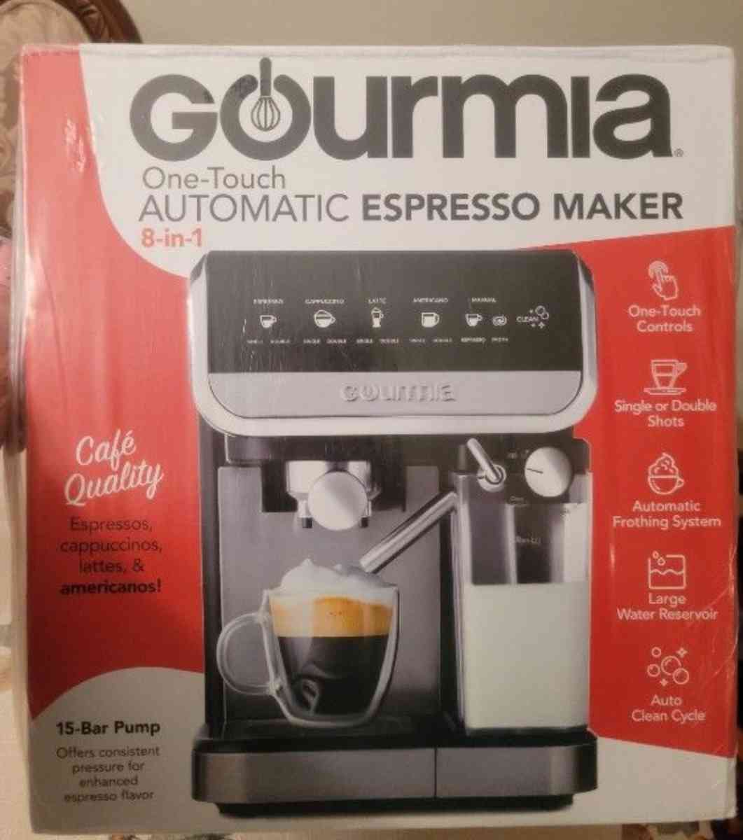Gourmia One Touch Automatic Espresso Maker 8in1 - Hudson, Florida - FleaMarketBay