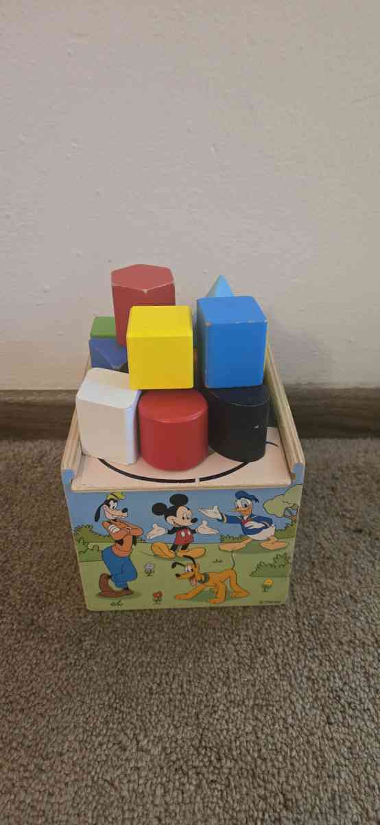 Disney Baby Mickey Mouse Wooden Shape Sorting Cube - Ripon, Wisconsin - FleaMarketBay