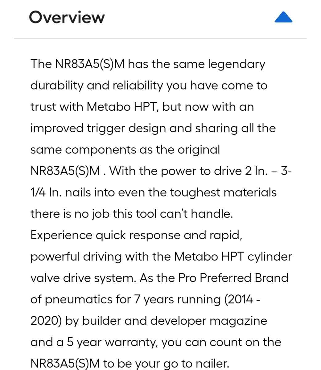 Metabo HPT NR83A5S Strip Nailer - Homosassa, Florida - FleaMarketBay