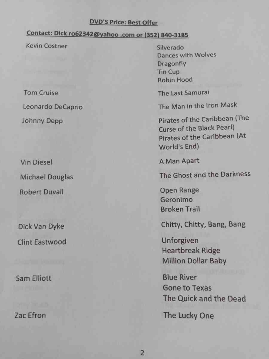 AdditionalVarious DVDs - Ocala, Florida