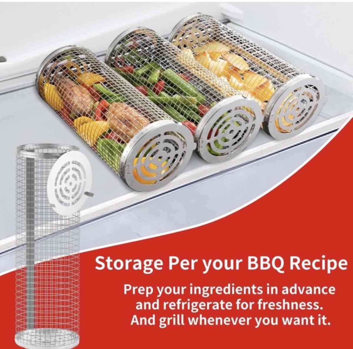 Rolling Grilling Baskets for Outdoor Grill Bbq - Adelanto, California - FleaMarketBay