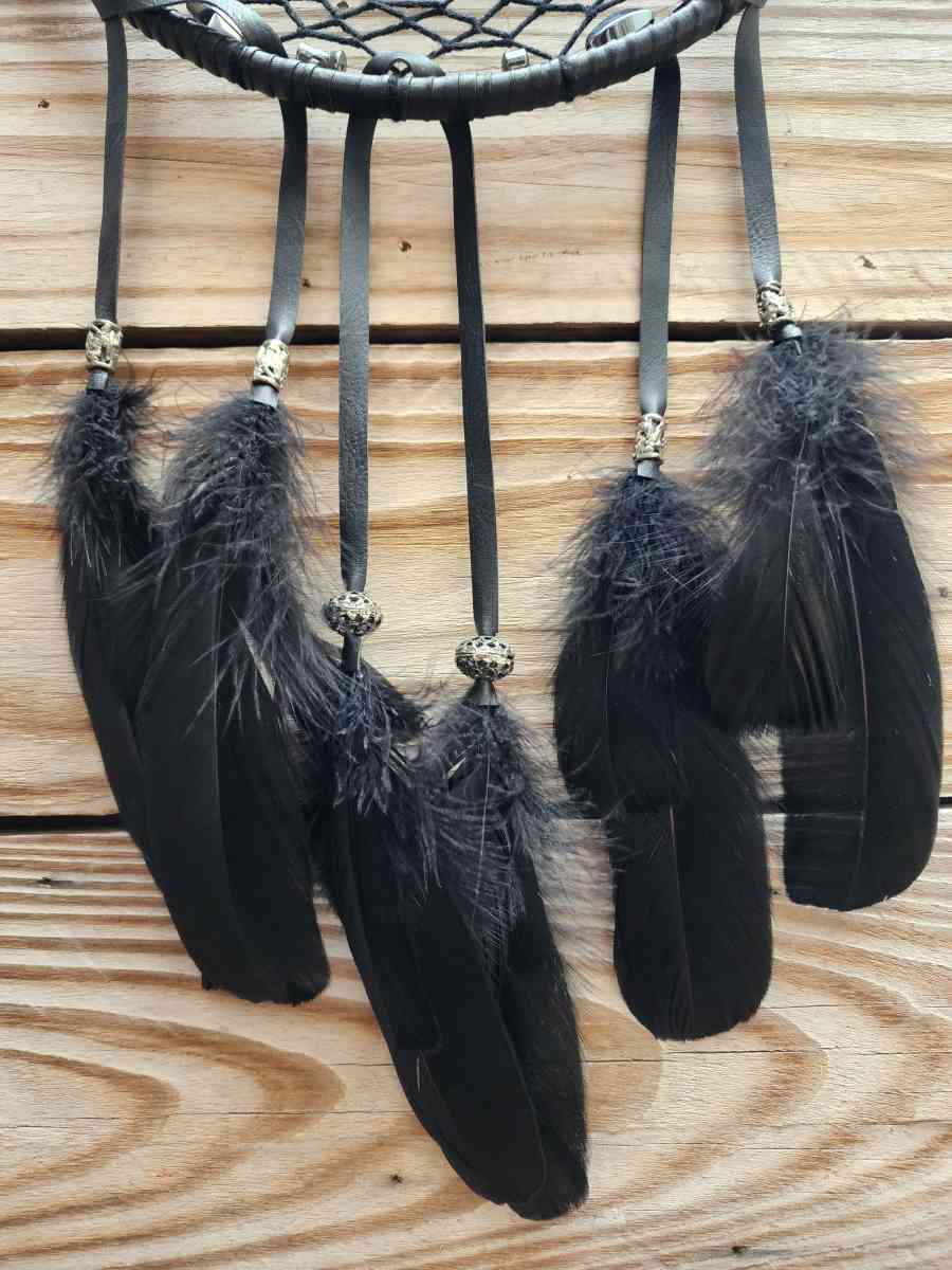 Black Leather Dream Catcher - Alamo, Texas - FleaMarketBay